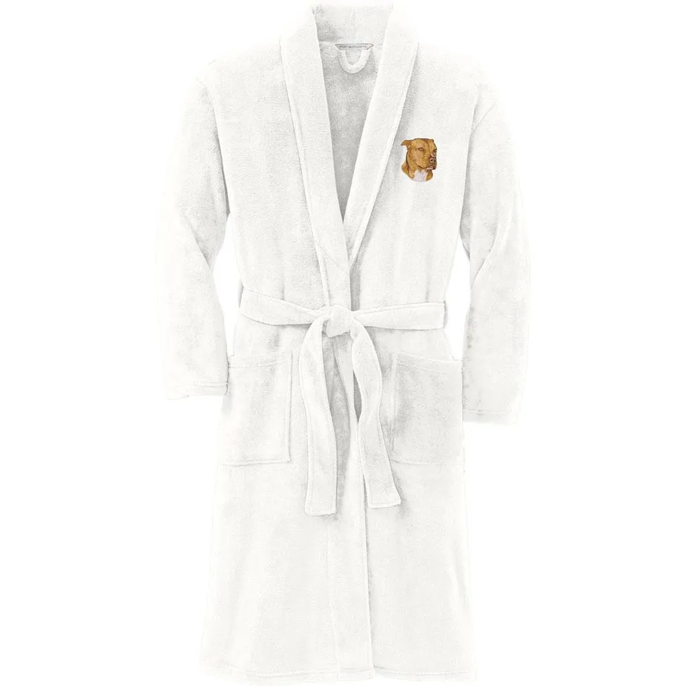 American Staffordshire Terrier Embroidered Plush Microfleece Robe