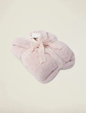Barefoot Dreams - CozyChic Heathered Adult Robe in Dusty Rose-White
