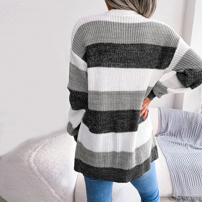 BerryBetty - Casual Striped Cardigan