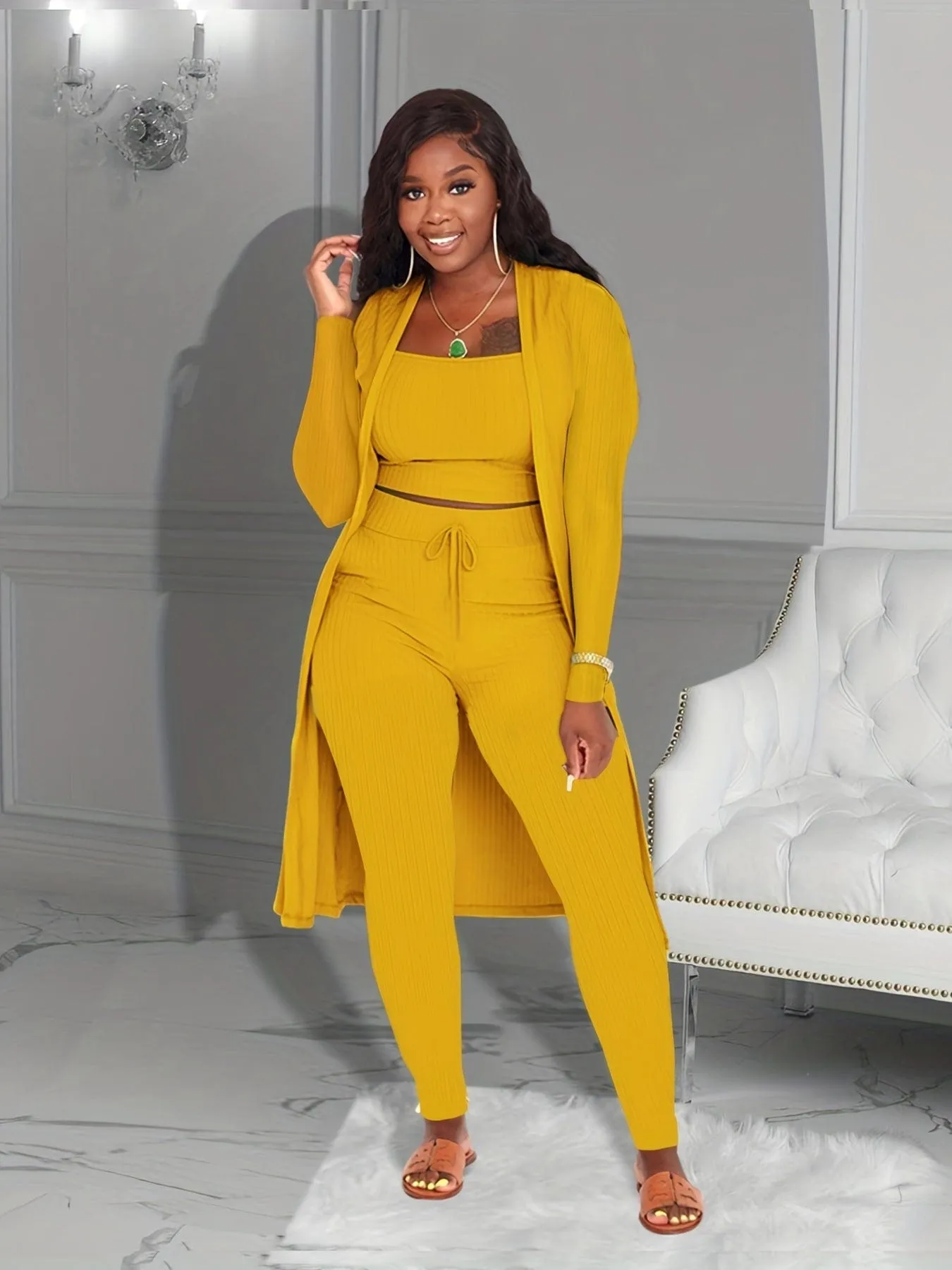 Black V-Neck Long Sleeve Jumpsuit