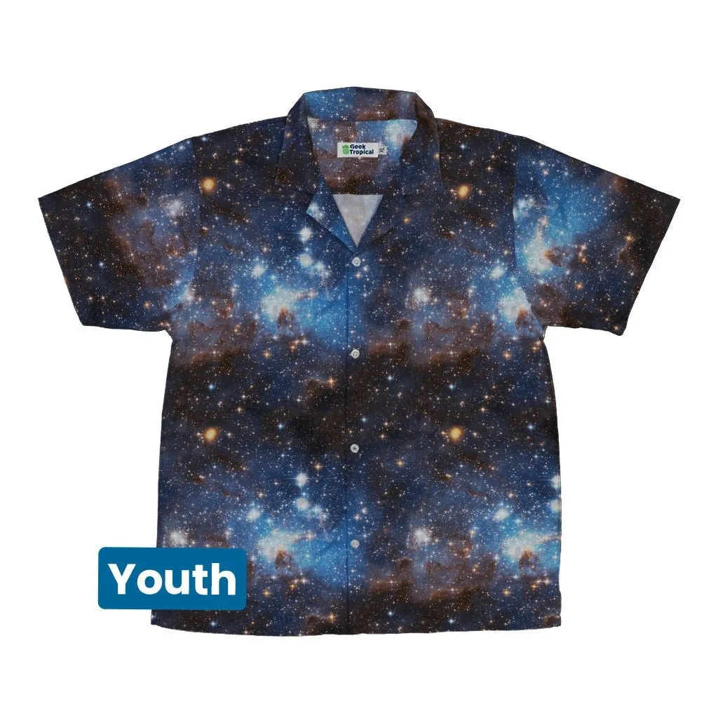 Blue Brown Galaxy Space Youth Hawaiian Shirt