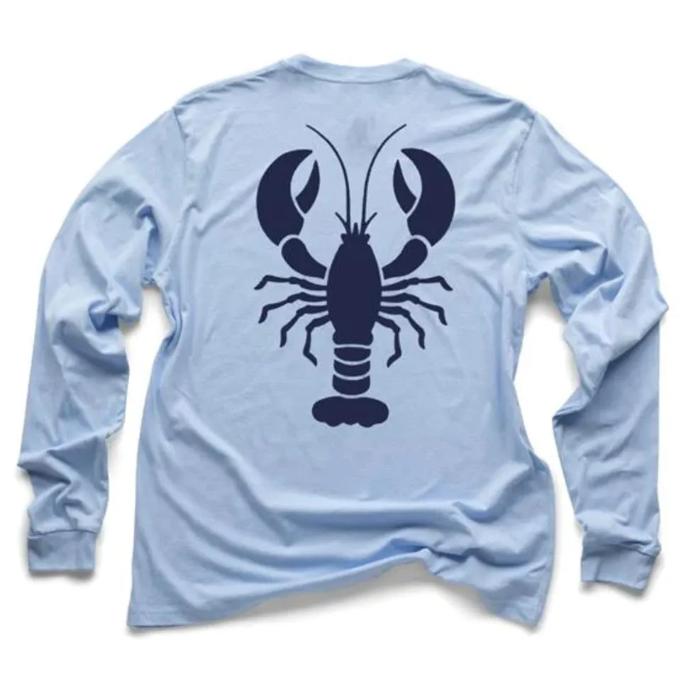 Blue Lobster Long Sleeve Light Shirt (w/ Free Necklace)