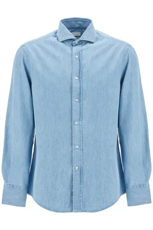 Brunello Cucinelli lightweight slim fit denim shirt