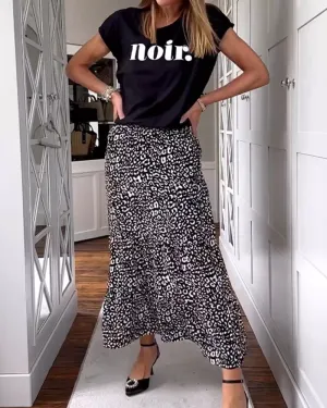 Casual printed long skirt