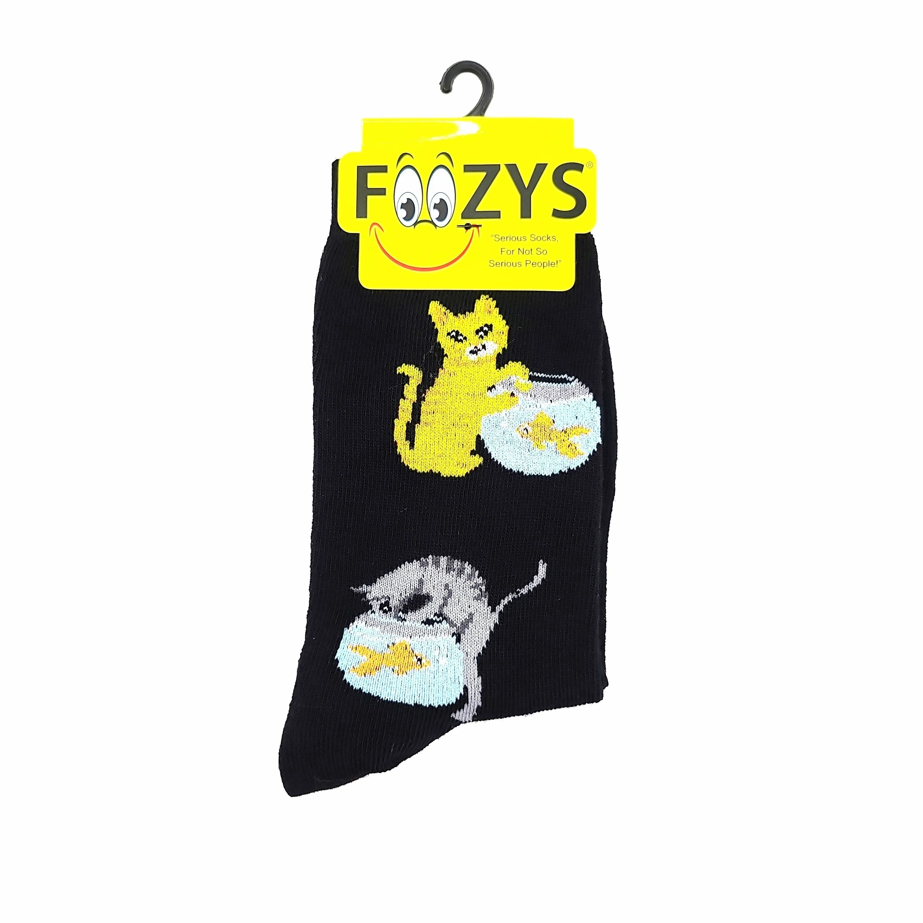 Cat Fishing Socks Foozys Unisex Crew