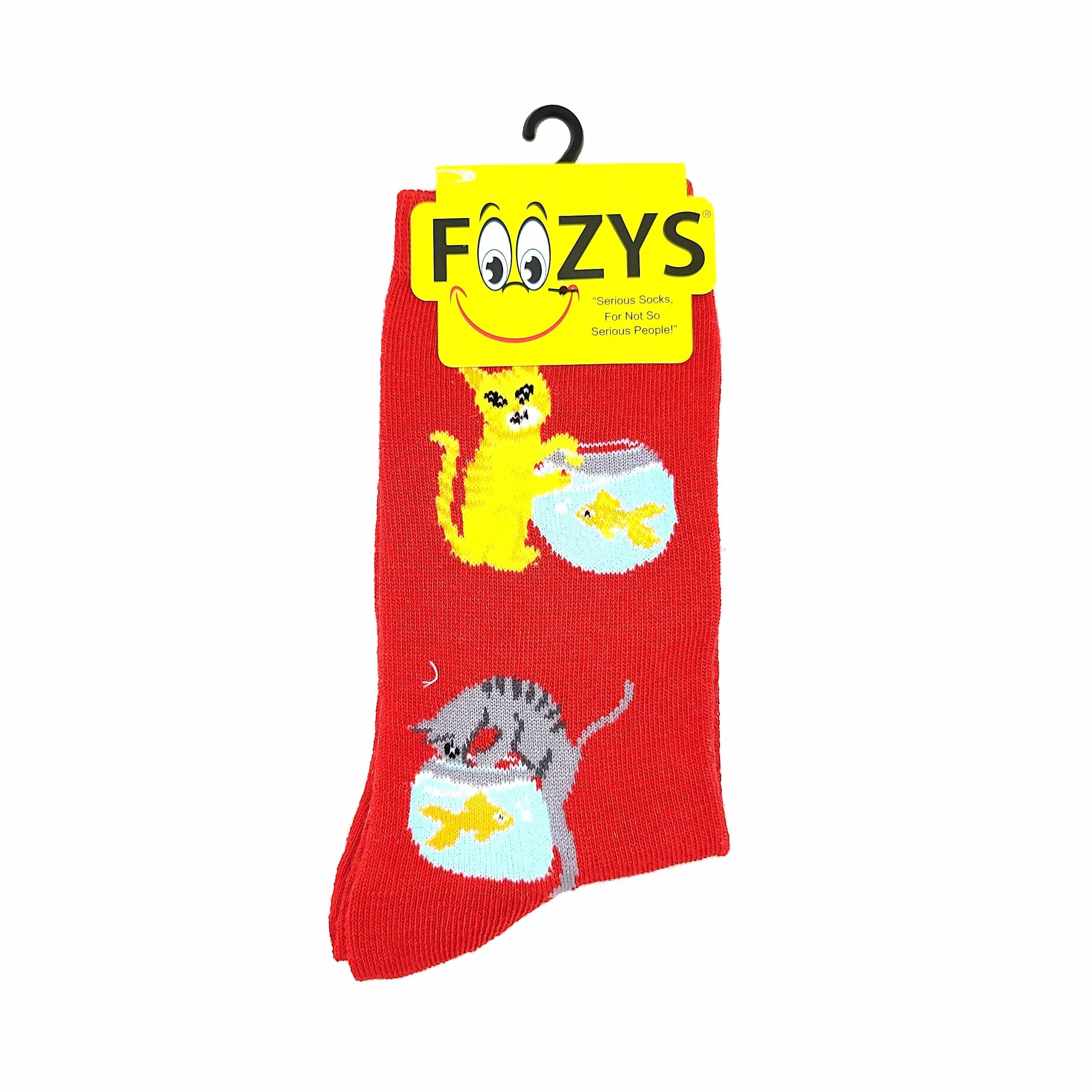 Cat Fishing Socks Foozys Unisex Crew