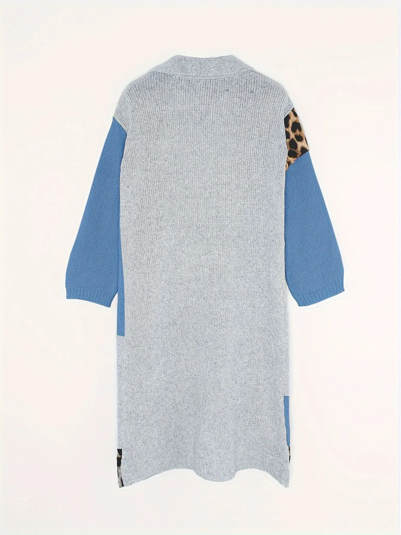 chic cheetah Color-Block Cardigan