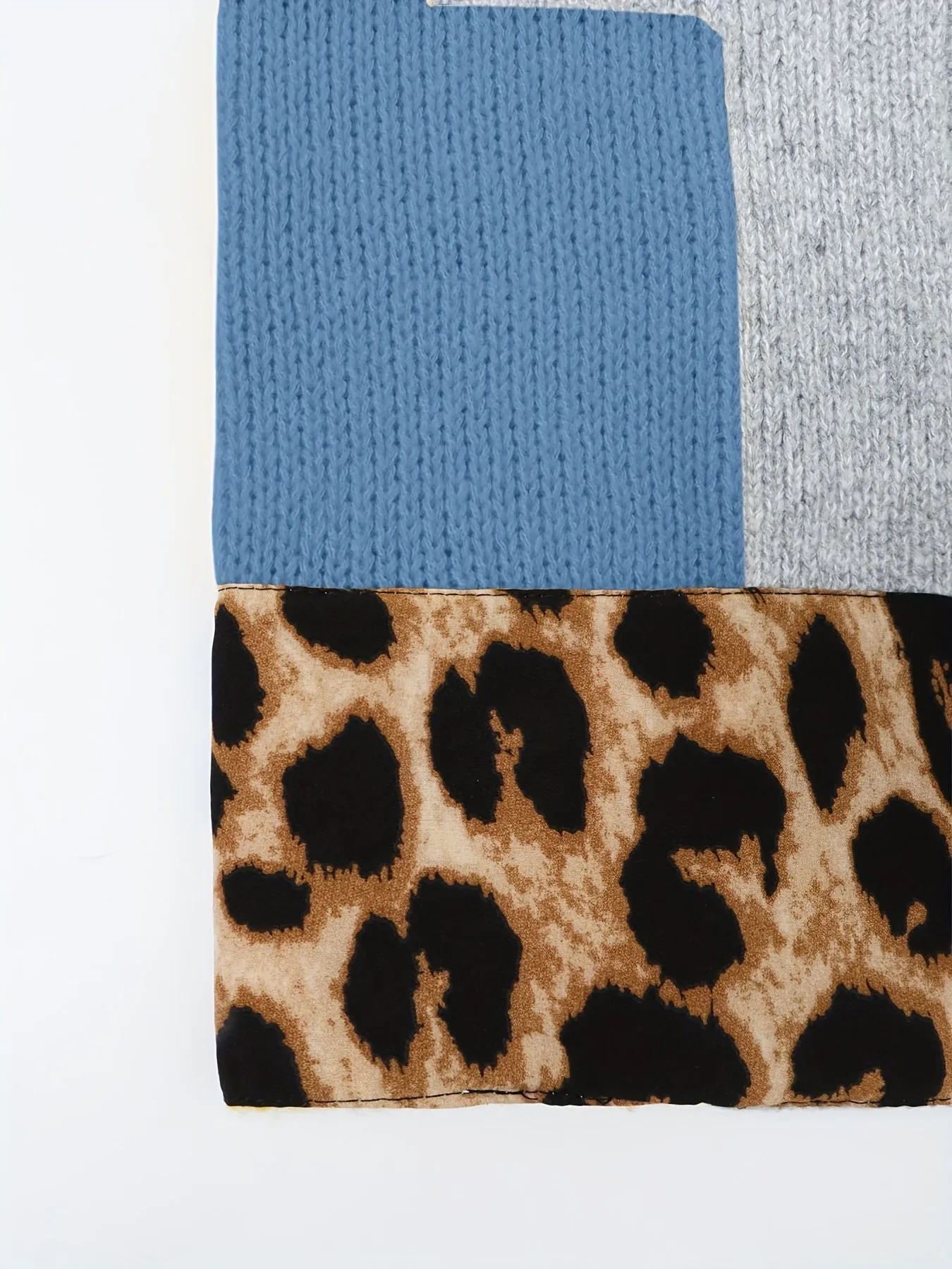 chic cheetah Color-Block Cardigan