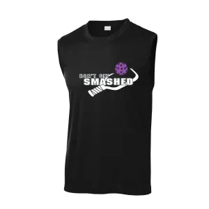 Don't Get Smashed With Pickleballs (Purple Rainbow White Yellow Red) Customizable | Men's Sleeveless Pickleball Shirt | 100% Polyester