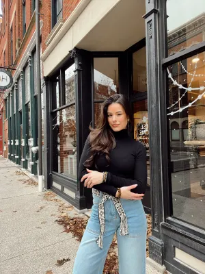 FINAL SALE - Heart Eyes Black Turtle Neck