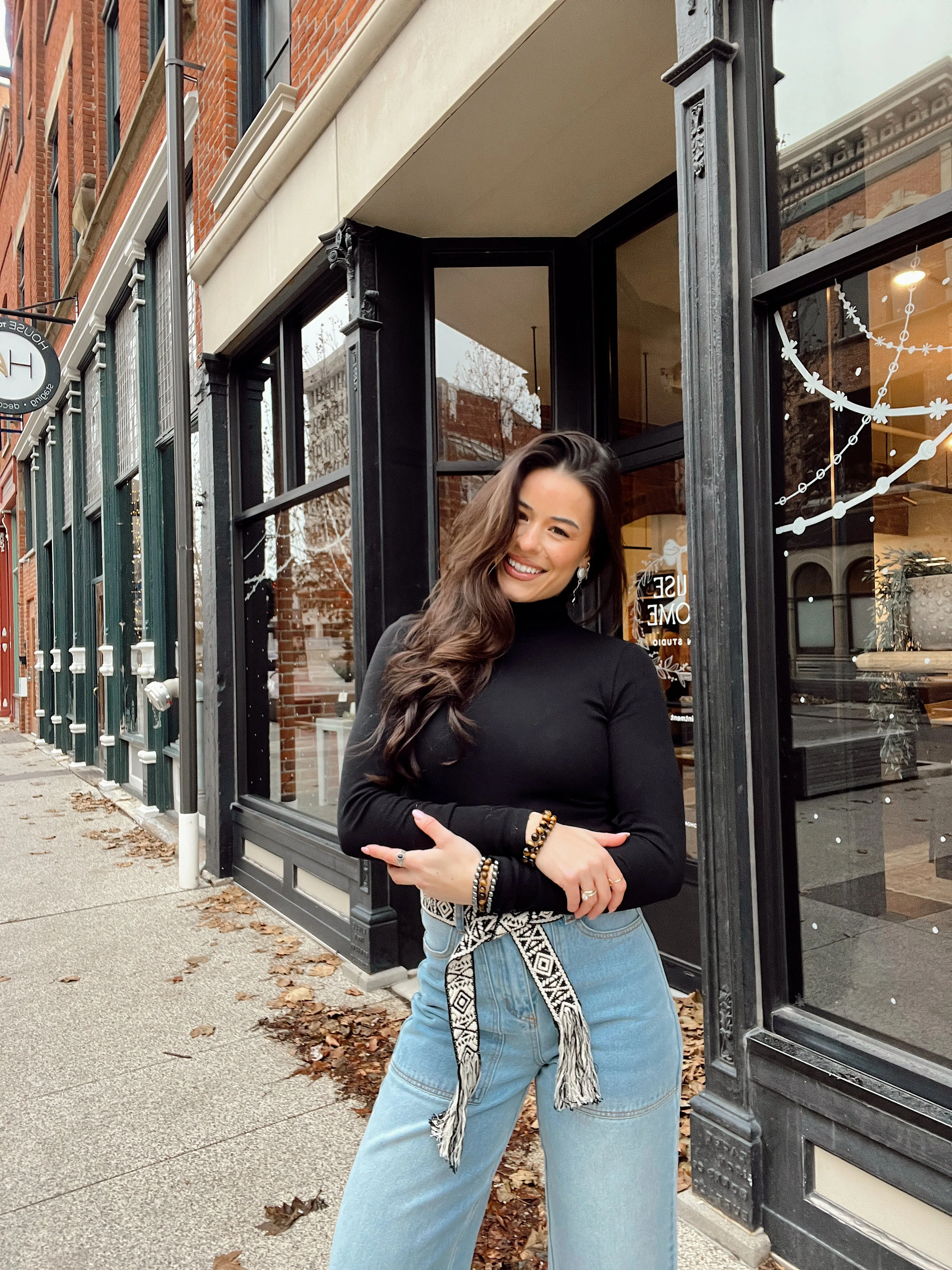 FINAL SALE - Heart Eyes Black Turtle Neck