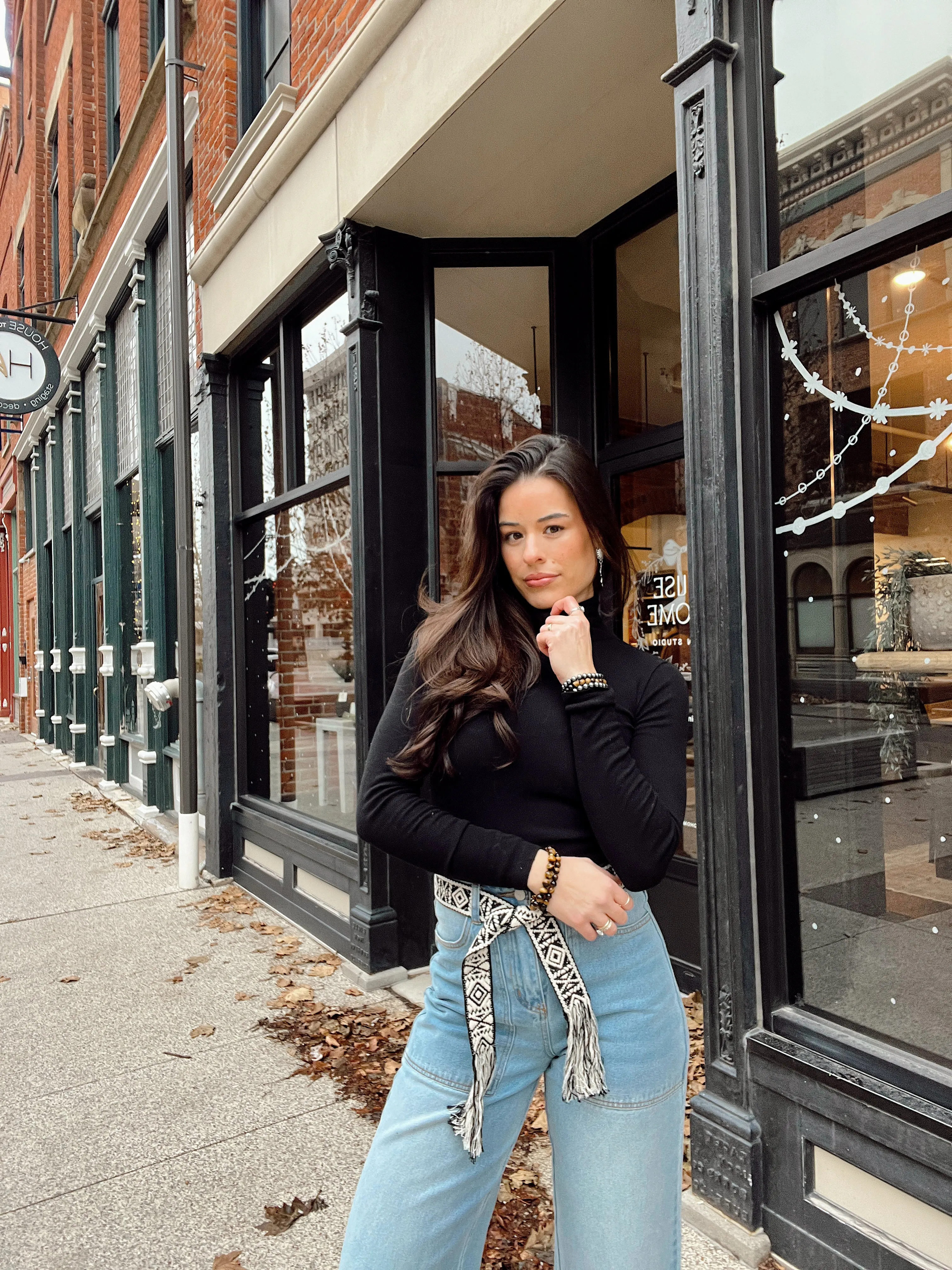 FINAL SALE - Heart Eyes Black Turtle Neck