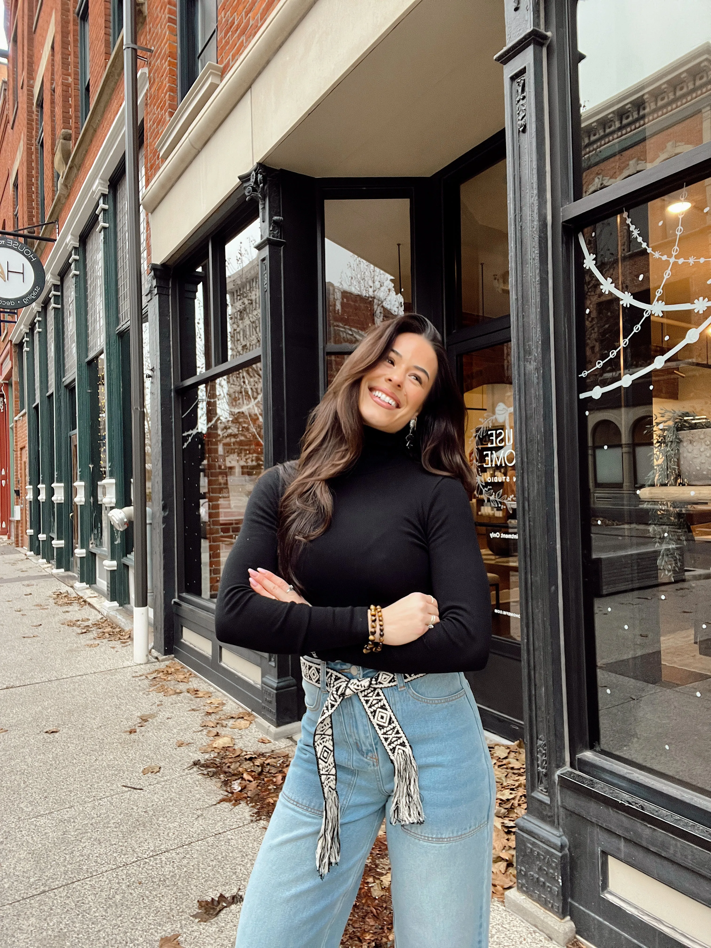 FINAL SALE - Heart Eyes Black Turtle Neck