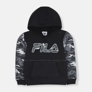 FL Camo Sleeves Sherpa Cap Black Hoodie 8171