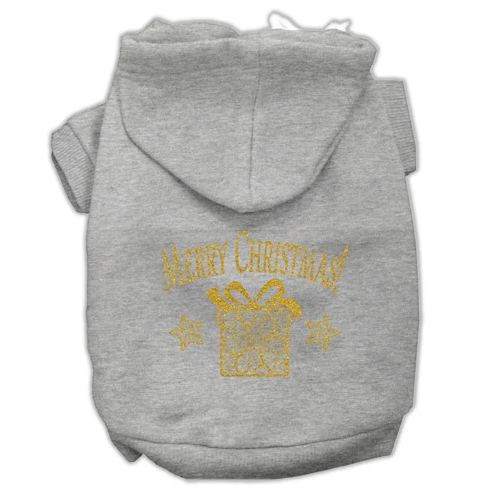 Golden Christmas Present Pet Hoodies Grey Size XXL (18)