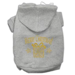 Golden Christmas Present Pet Hoodies Grey Size XXL (18)