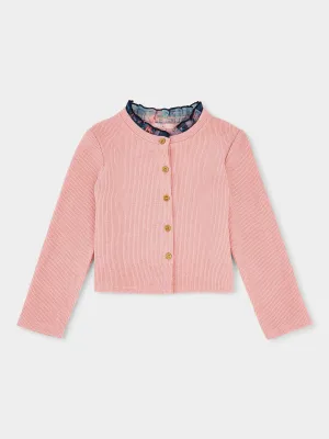 GWD Casey Fine Rib Soft Pink Cardigan
