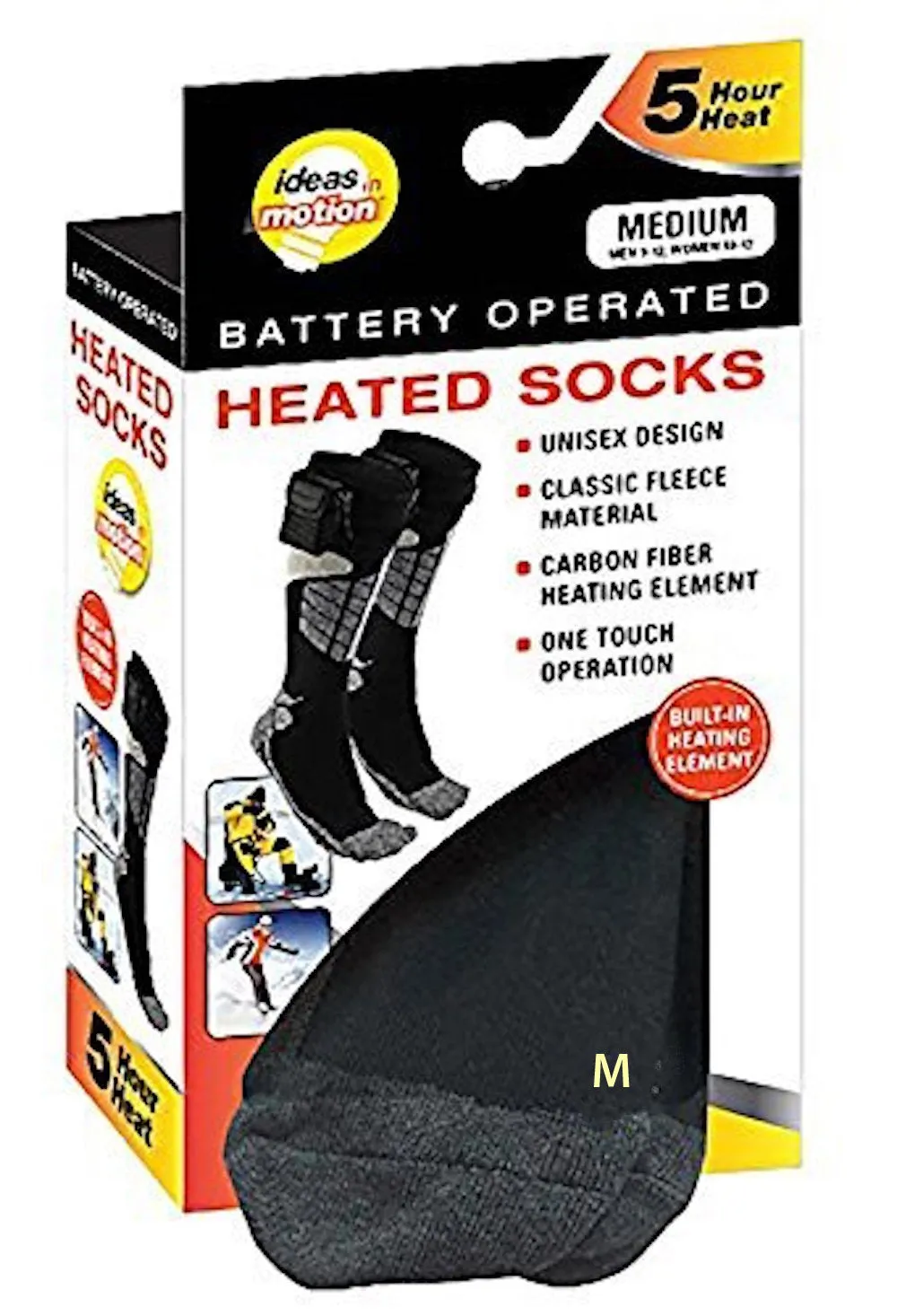 Ideas In Motion Battery Operated Heated Socks - Medium (Men's 9-12, Women's 10-13)