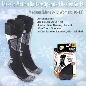 Ideas In Motion Battery Operated Heated Socks - Medium (Men's 9-12, Women's 10-13)