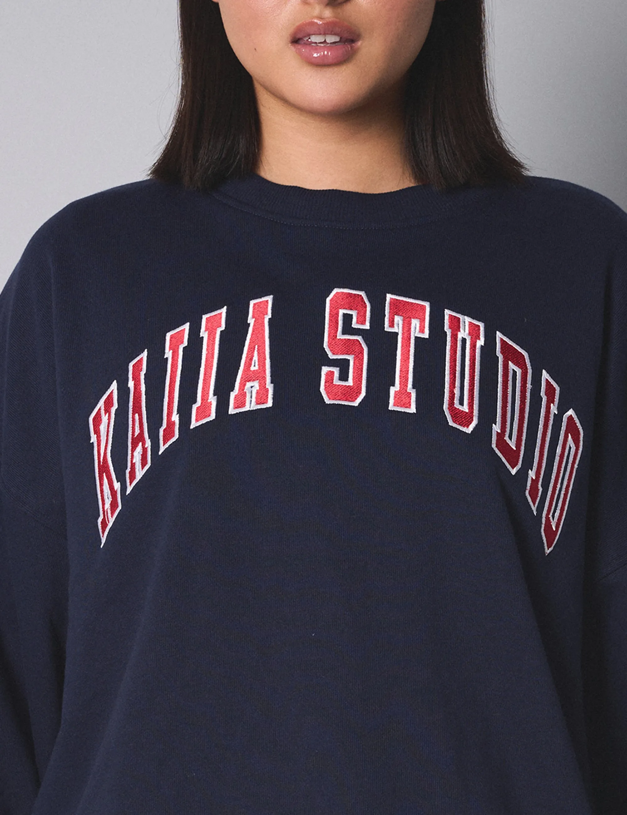 Kaiia Studio Oversized Sweatshirt Navy With Red
