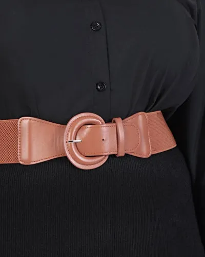 Lyona Stretchable Buckle Belt - Brown