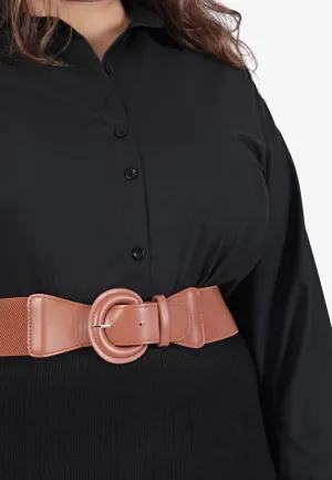 Lyona Stretchable Buckle Belt - Brown