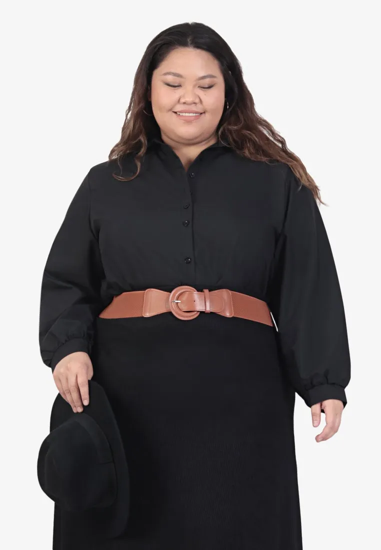 Lyona Stretchable Buckle Belt - Brown