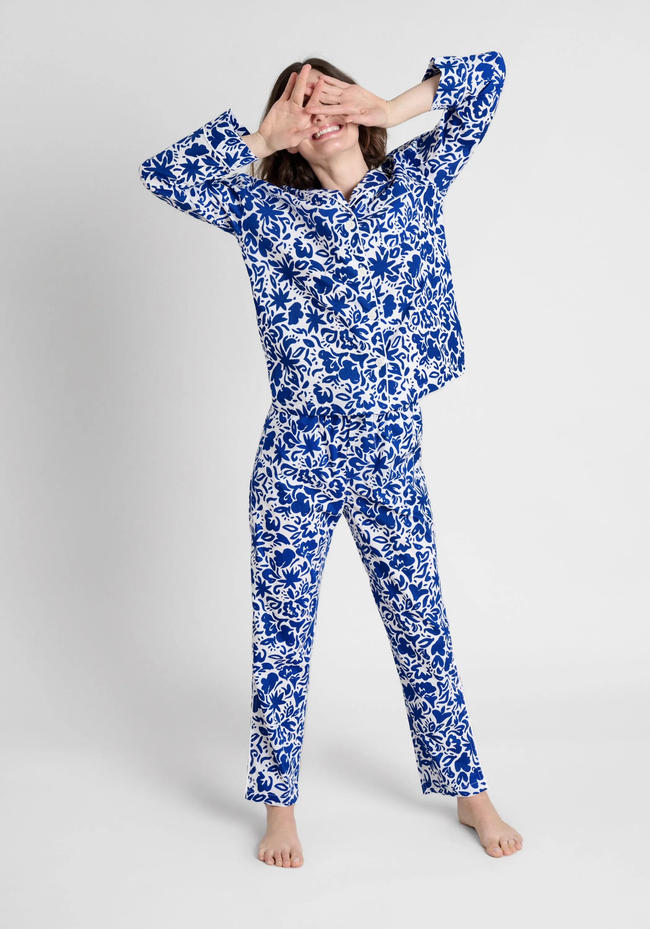 Marina Pajama Set in Handpainted Floral