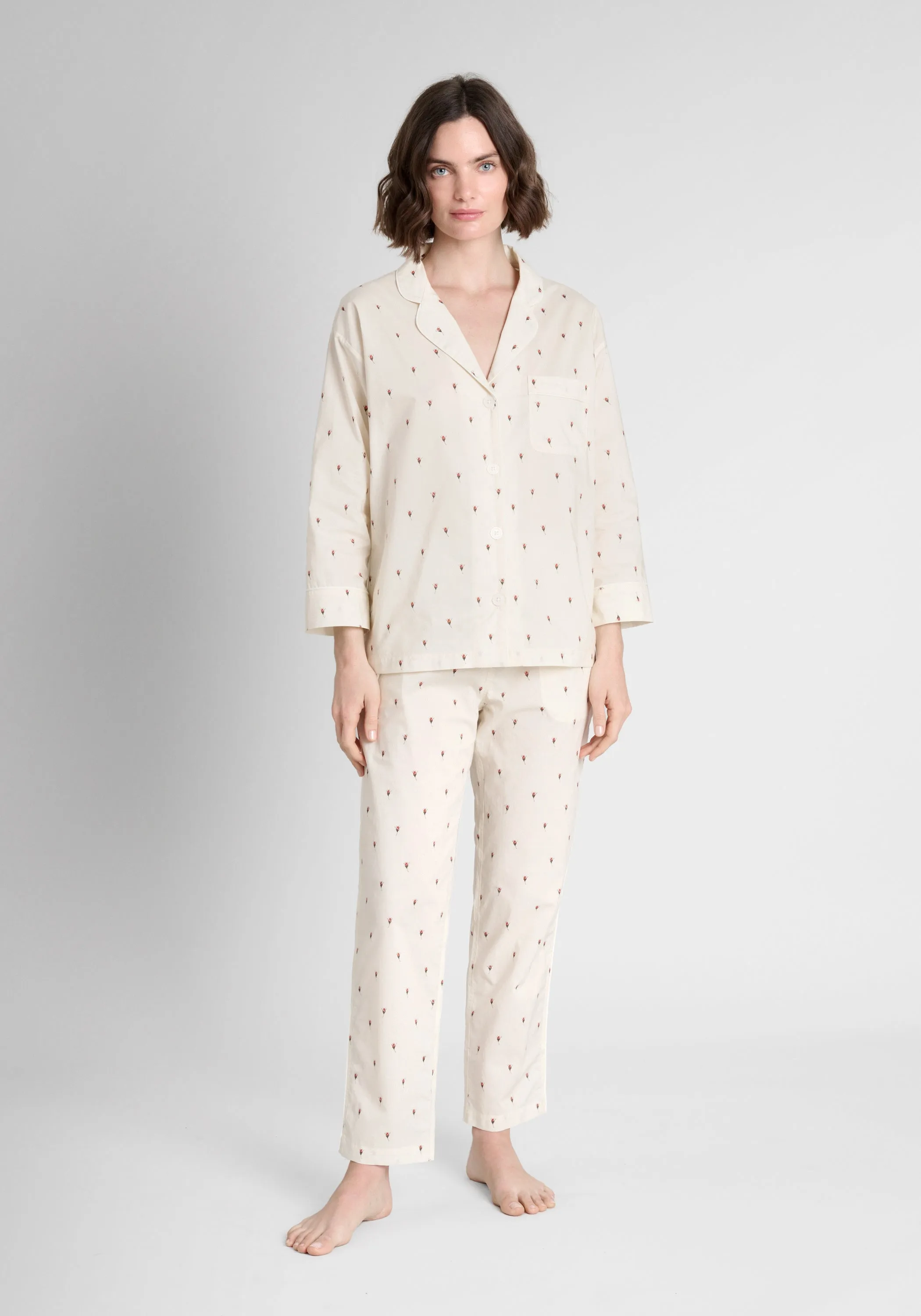 Marina Pajama Set in Rosette Pin Dot