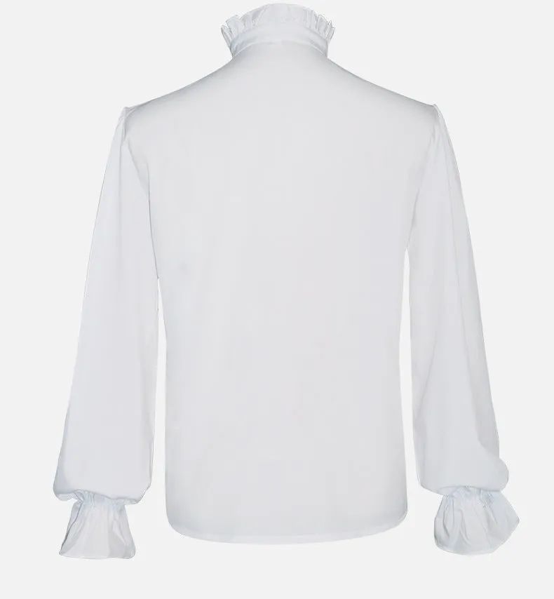 Mens Ruffle Pirate Shirts Medieval Renaissance Cosplay Costume Steampunk Victorian Tops