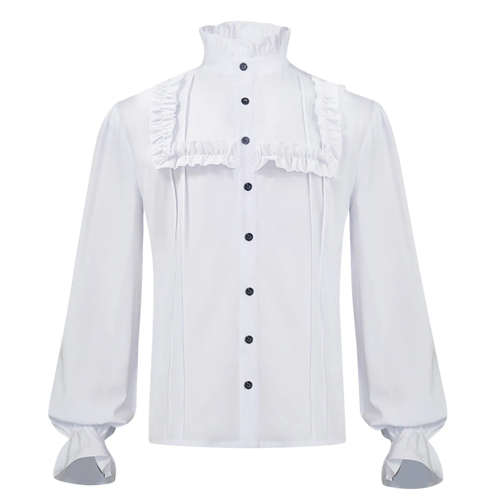 Mens Ruffle Pirate Shirts Medieval Renaissance Cosplay Costume Steampunk Victorian Tops