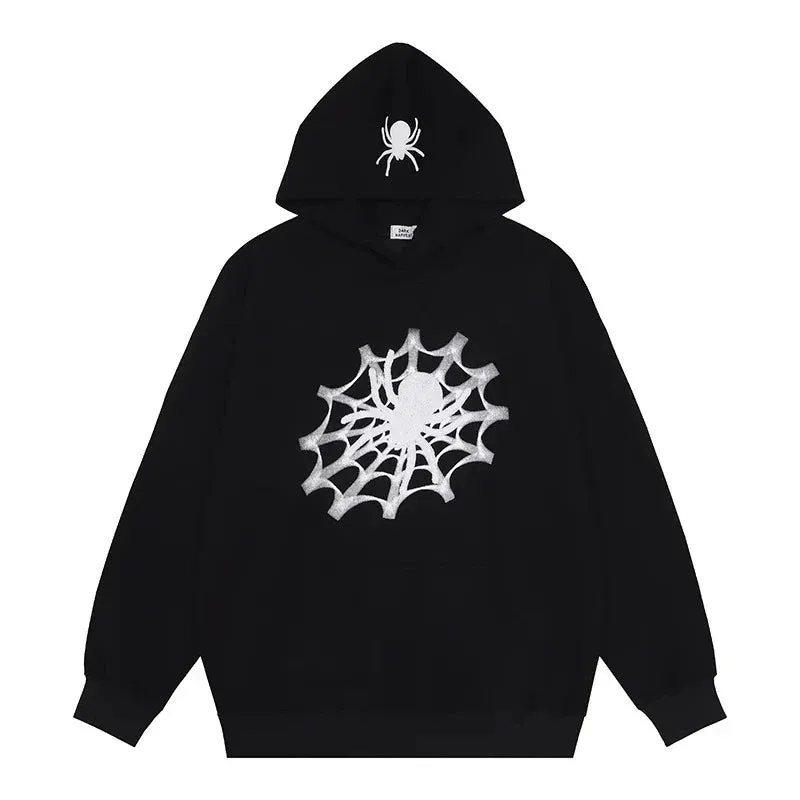 Metaversmall Light Grey Street Printing Loose Women Hoodies Winter New Fashion Hooded Solid Color Basic Simple Casual Female Hoodies