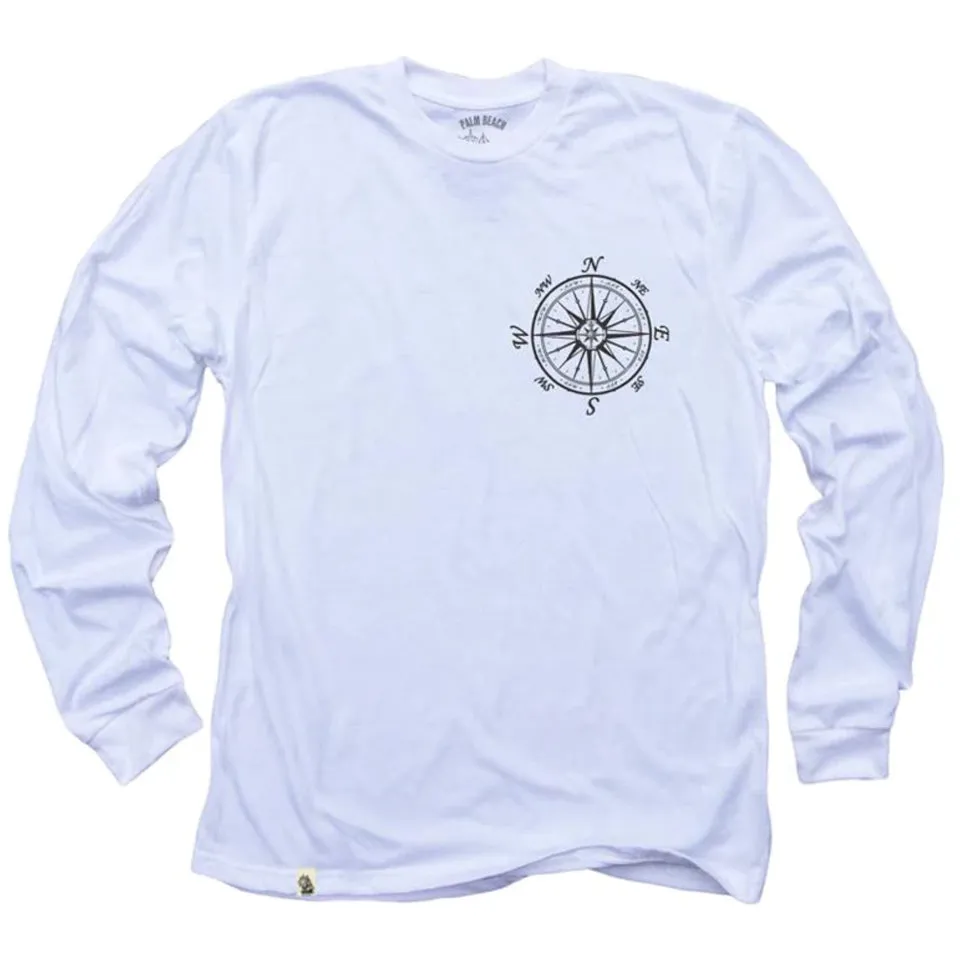 Nautical Compass Long Sleeve Light Shirt (w/ Free Necklace)