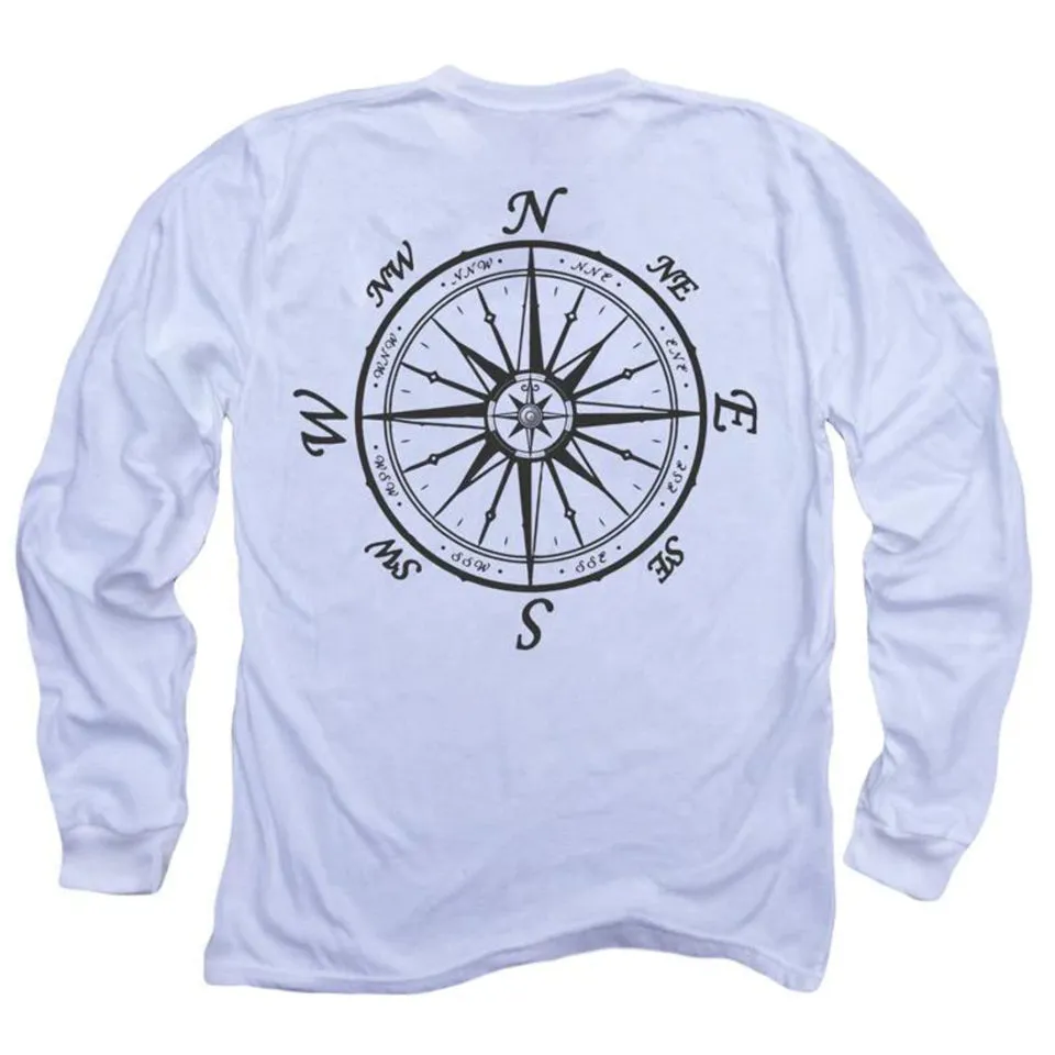 Nautical Compass Long Sleeve Light Shirt (w/ Free Necklace)