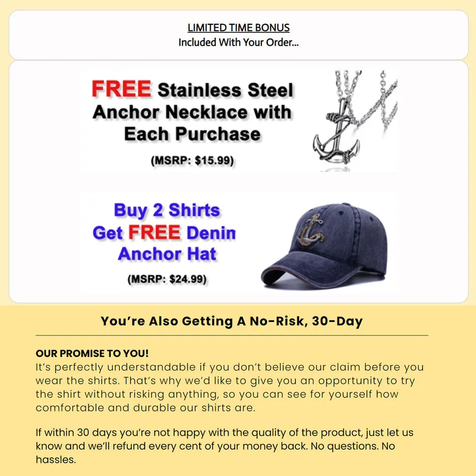 Nautical Compass Long Sleeve Light Shirt (w/ Free Necklace)