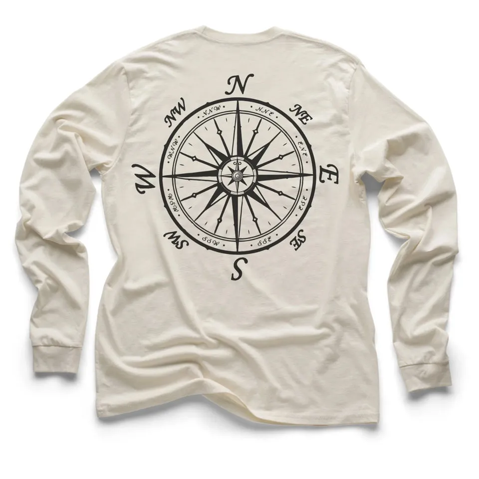 Nautical Compass Long Sleeve Light Shirt (w/ Free Necklace)