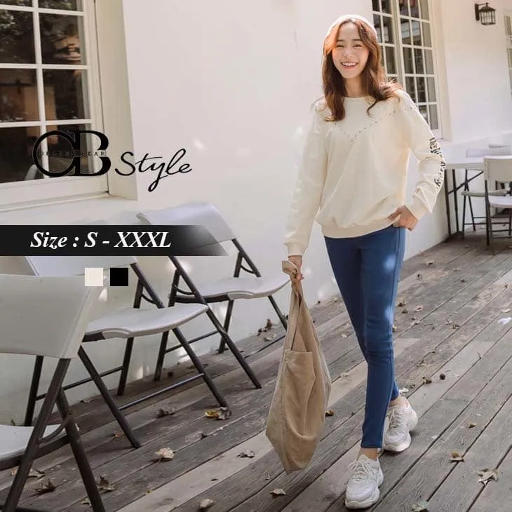 ORANGEBEAR KITTY LONG SLEEVE COTTON TOPS