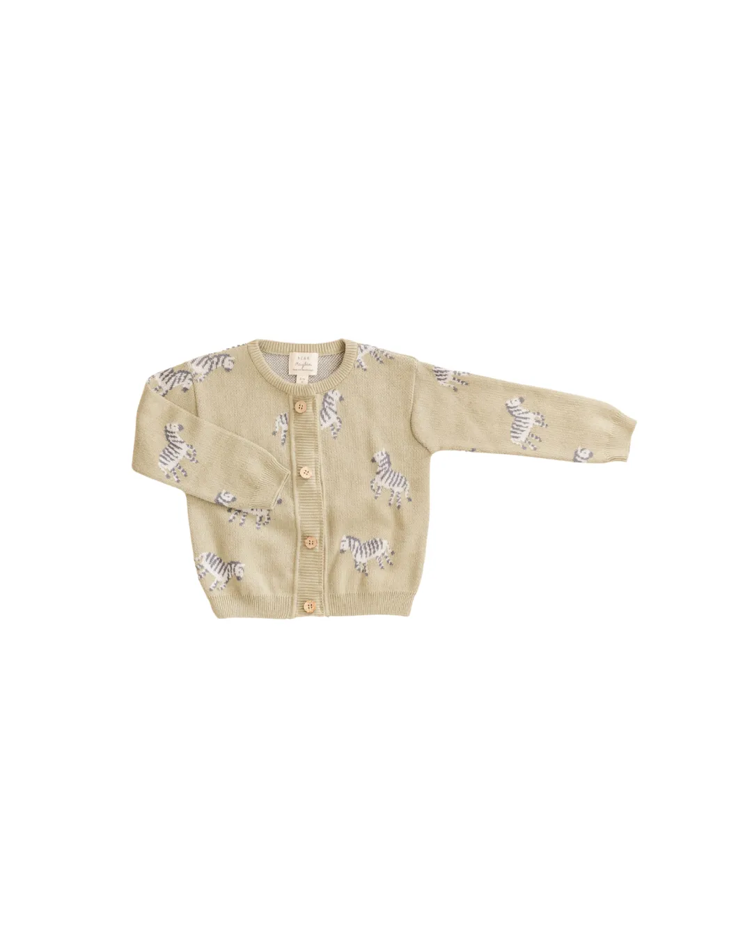 Organic Cotton Knit Jacquard Cardigan in Zebra