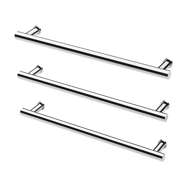 Phoenix Heated Triple Towel Rail Round 800mm - Chrome