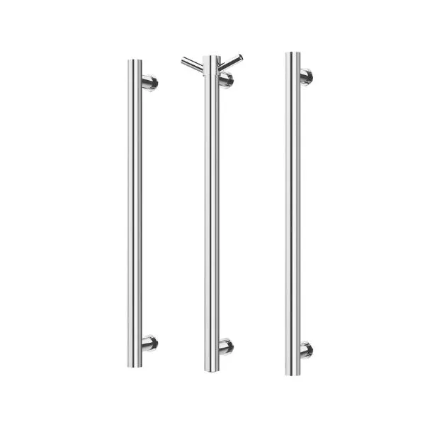 Phoenix Heated Triple Towel Rail Round 800mm - Chrome