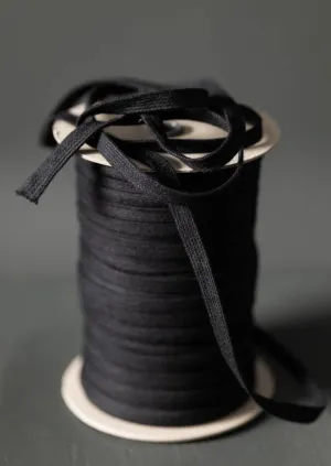 Recycled Cotton 10mm Drawstring. Black