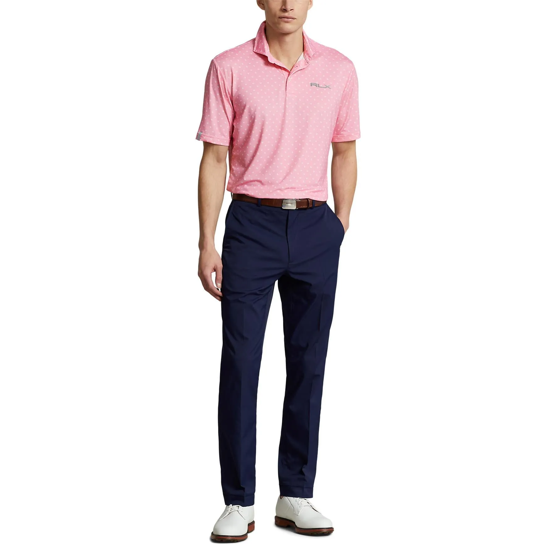 RLX Printed Lightweight Airflow Polo Flamingo Pink - SS24
