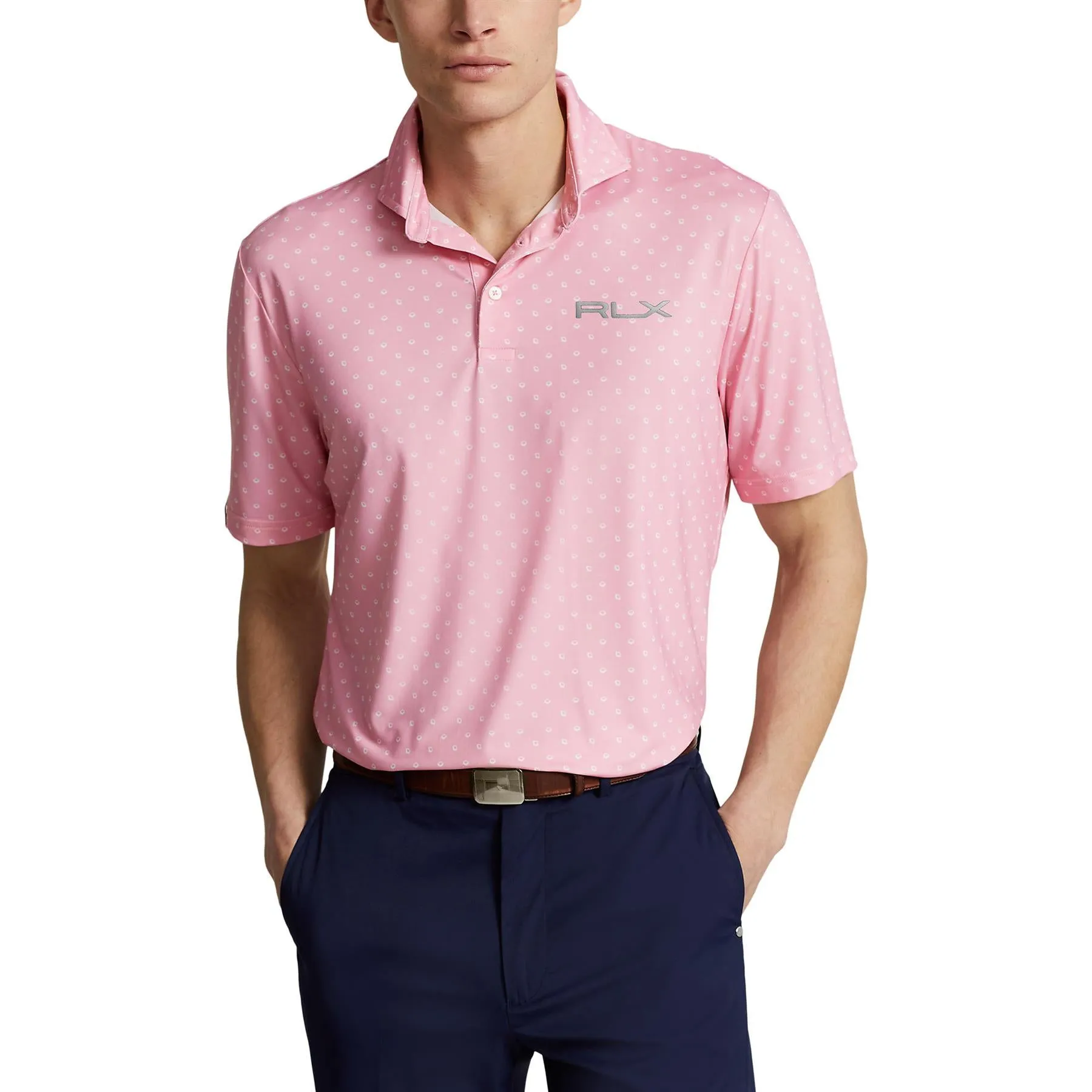 RLX Printed Lightweight Airflow Polo Flamingo Pink - SS24
