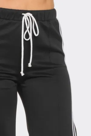 Side Slit Two Stripes Flare Pants