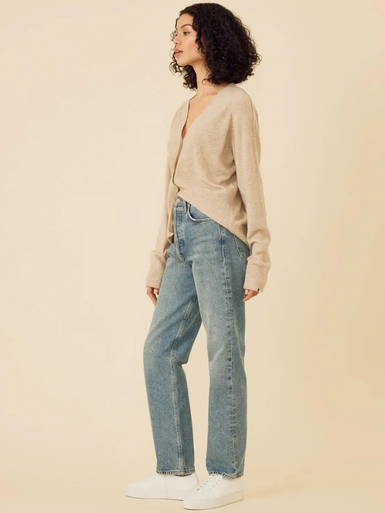 Sloane Cashmere Cardigan in Oatmeal