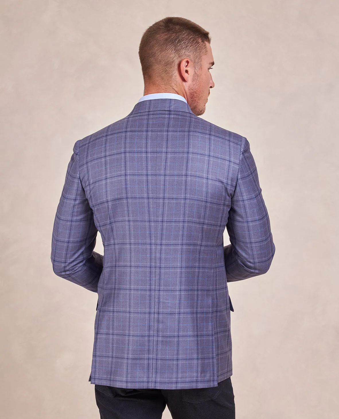 The Carter - Tonal Multi Check Sport Coat - Lavender / Blue