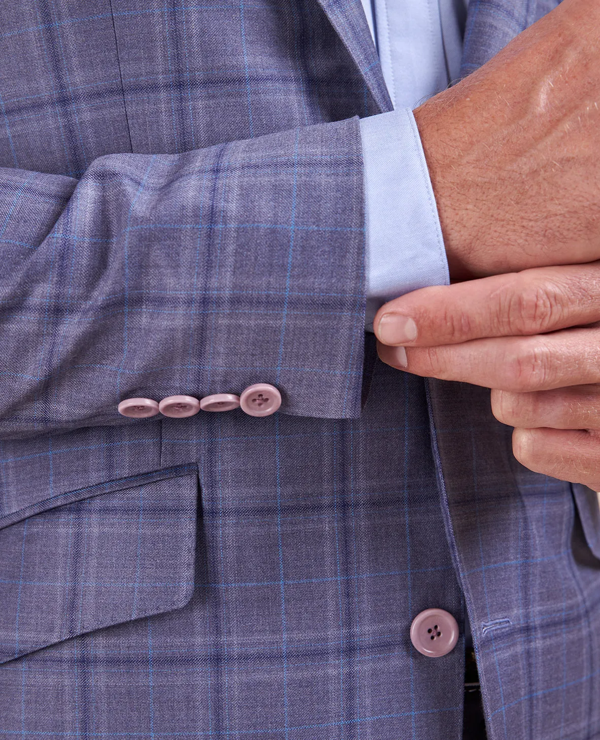The Carter - Tonal Multi Check Sport Coat - Lavender / Blue