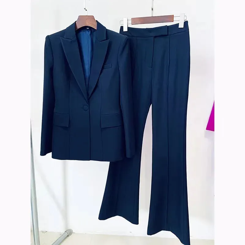 Trend4us Women's Chic Blazer Pants Suit