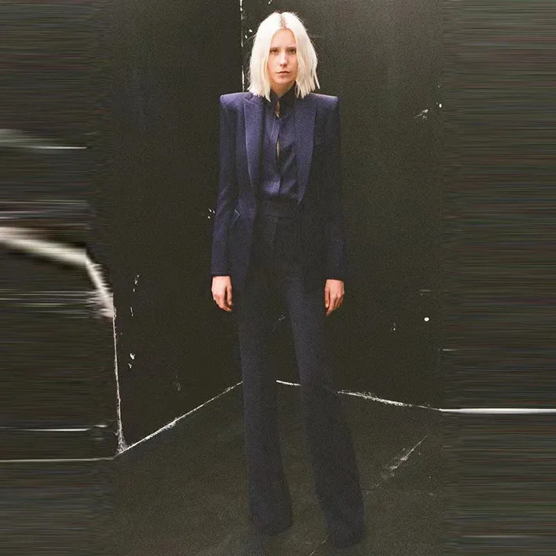 Trend4us Women's Chic Blazer Pants Suit