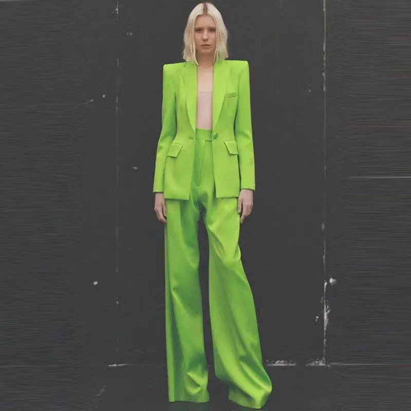 Trend4us Women's Chic Blazer Pants Suit